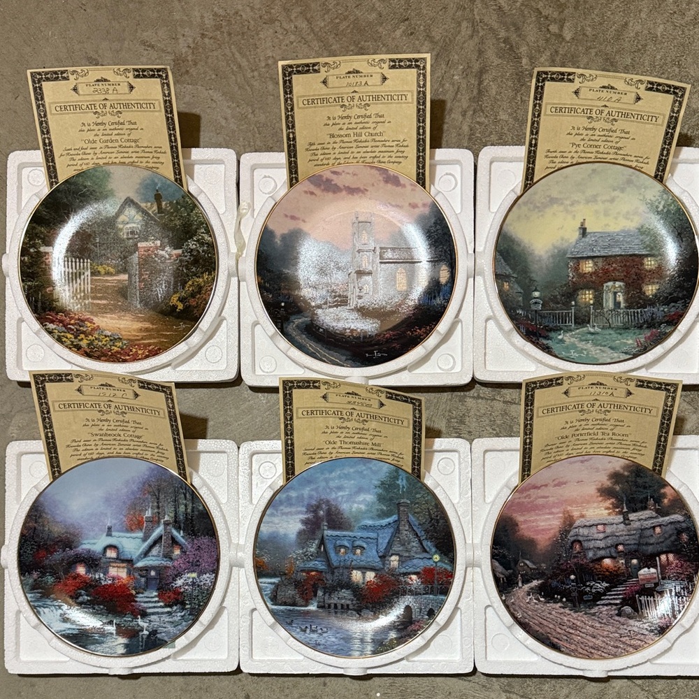 Complete Set of Thomas Kinkade Thomashire Collector Plates